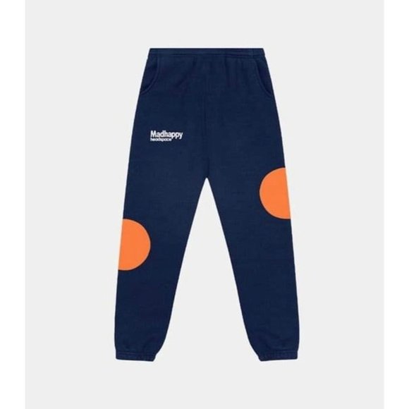 NEW MADHAPPY X HEADSPACE HERITAGE NAVY SWEATPANTS SZ EXTRA SMALL XS
